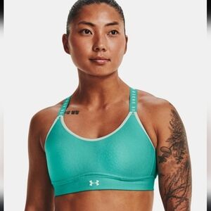 NEW🔥Under Armour Infinity Mid Heather Cover Womens Sports Bra - Green
